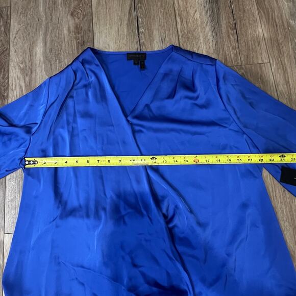 DONNA KARAN Women's Faux-Wrap Long-Sleeve Top Size XL In Marbella - Picture 7 of 11